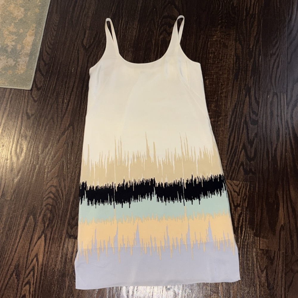 Tibi silk slip dress pastel print sz 8 slip